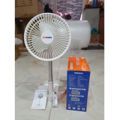 Quạt sạc điện Nanoco NFF1617W Trắng