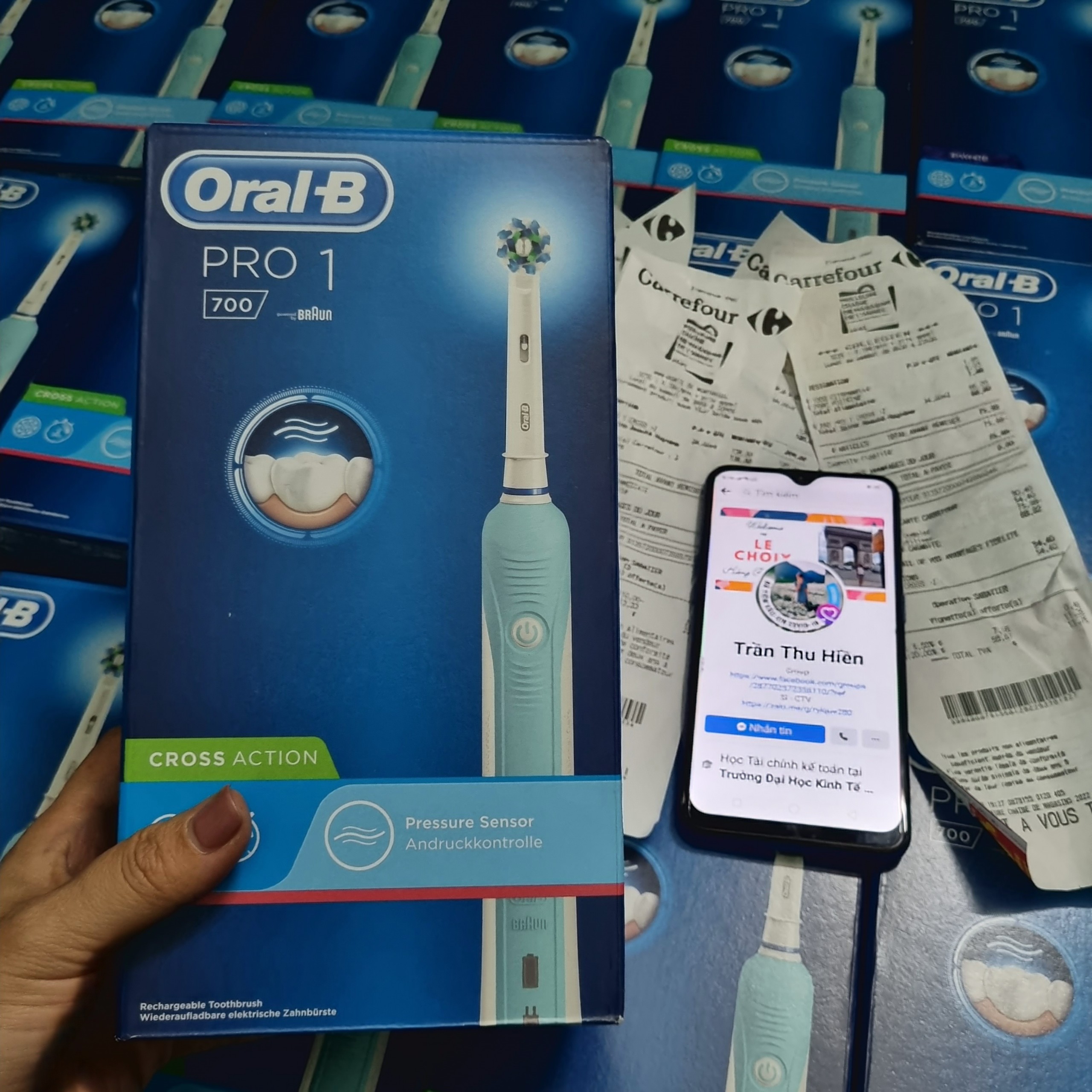 Bàn chải điện Oral B Pro 1 700  [Made in Germany, Bill Pháp - đủ mẫu]