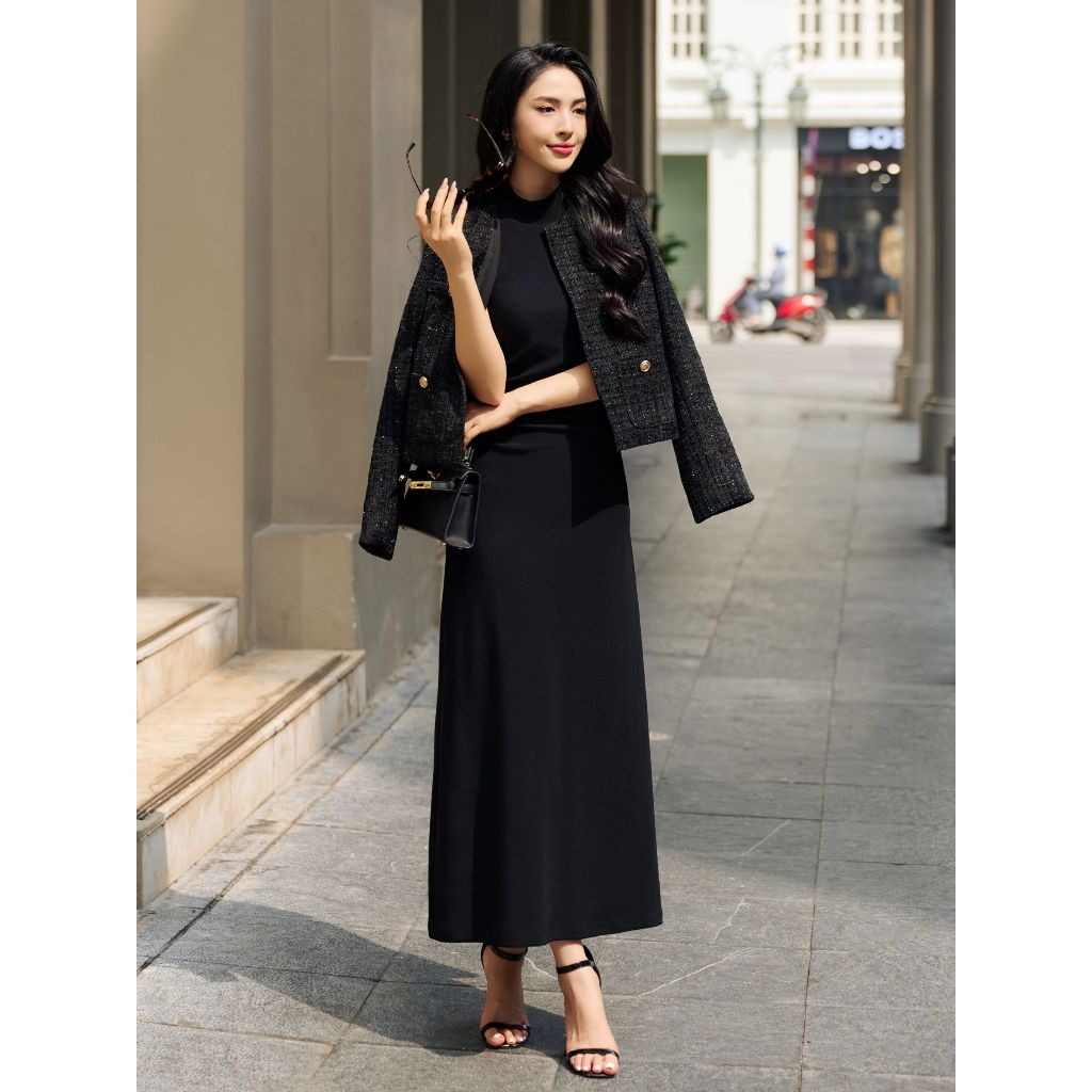 JOVEN Đầm Thun Glorie Chiết Eo Thanh Lịnh Trẻ Trung