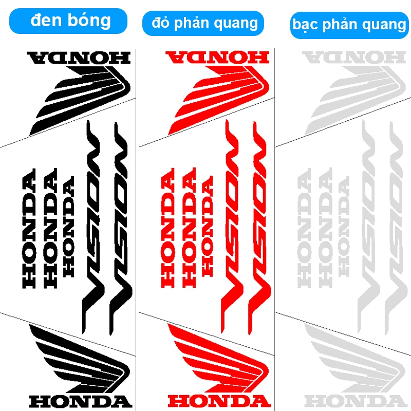 Bộ Tem VISION 7 món Phản Quang