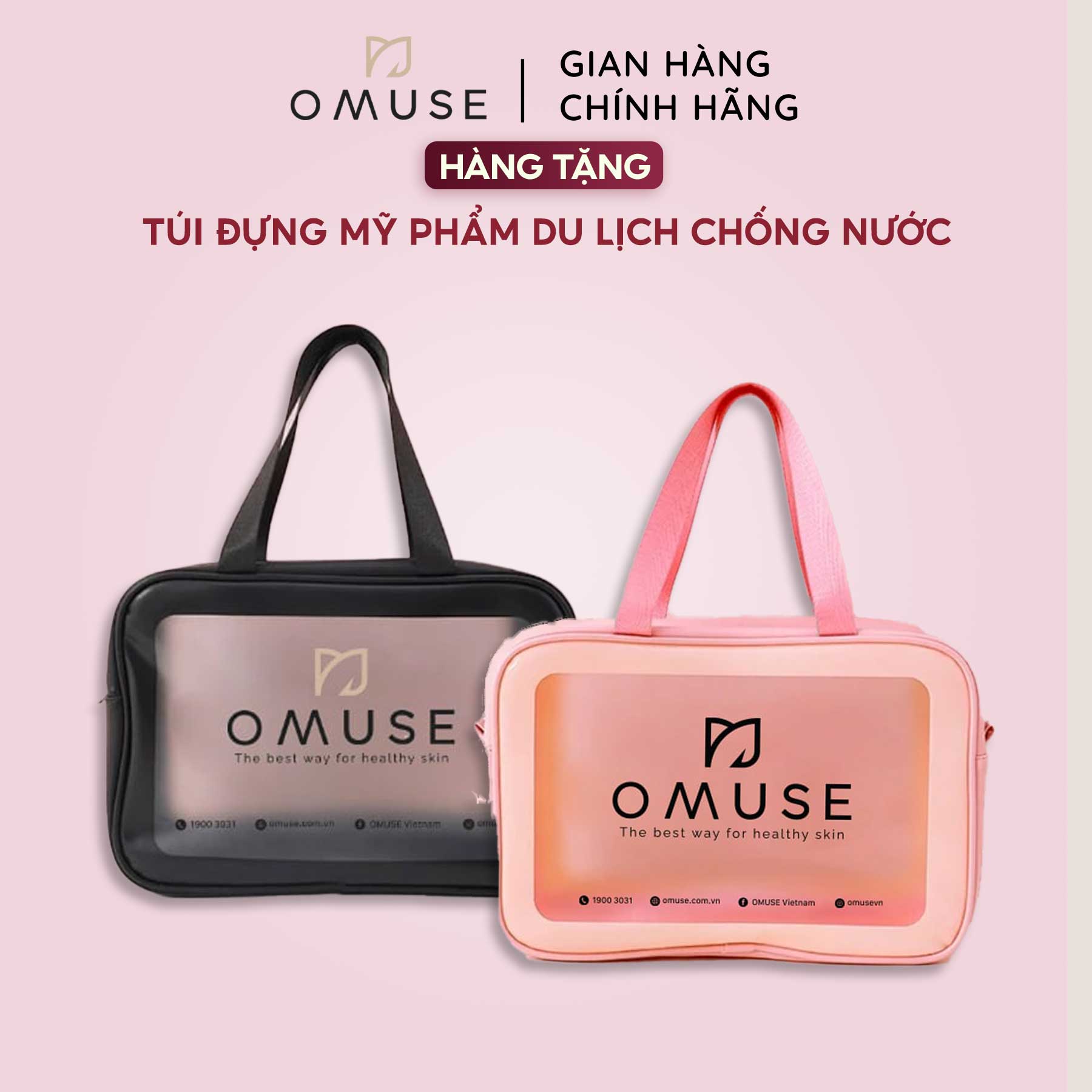 [HB Gift] Túi đựng mỹ phẩm OMUSE chống nước, thuận tiện khi đi đu lịch thumbnail