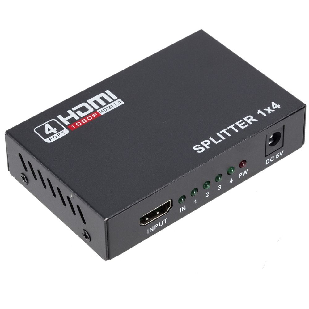 COMEKA Độ nét cao Bộ chia HDMI 1 trong 4 ra Một kéo bốn Cùng một thiết bị màn hình 1x4 Bộ chia HDMI tương thích Không cần thiết lập Bộ chuyển đổi Dành cho màn hình/TV LCD/Máy chiếu/STB