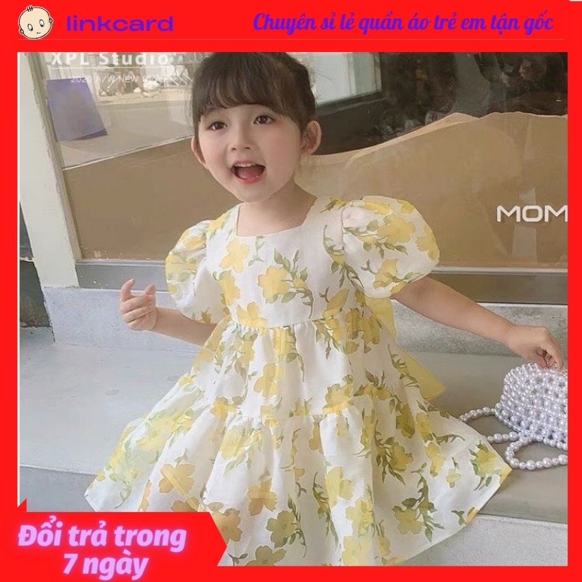Váy đầm bé gái dáng suông thắt nơ vải trượt nhật cao cấp Sunkid SM màu hồng  size trẻ em 4-12 tuổi | Shopee Việt Nam