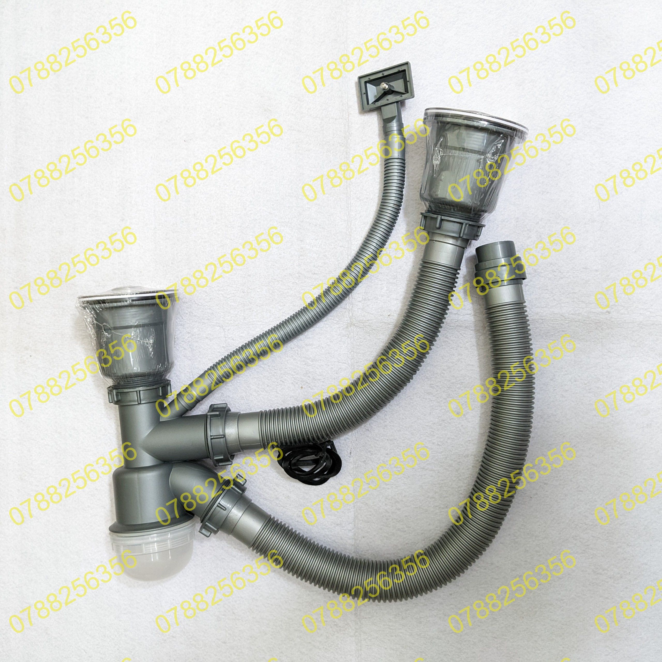 Xi Phông Xả Thoát Nước Chậu Chén Đúc Inox,Xi phông chậu rửa bát 2 ngăn - Bộ xả chậu rửa chén bát 2 hố đúc