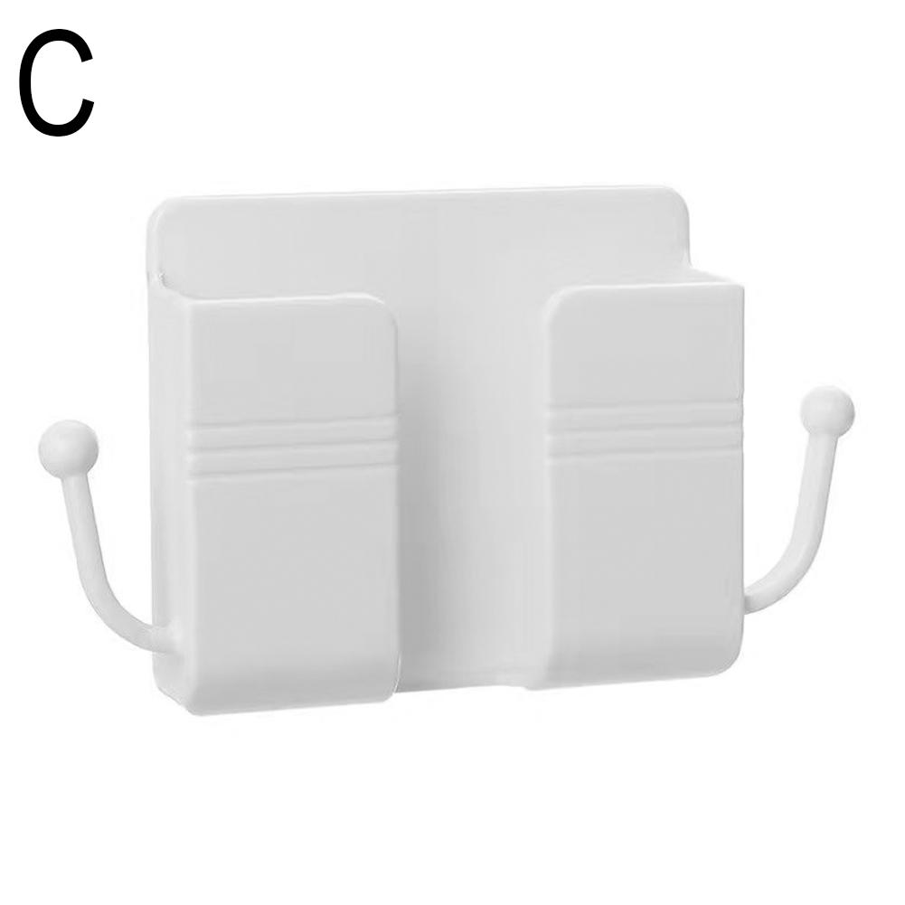 Phone Holder Wall Mounted Organizer Mobile Phone Charging Punch-Free Bedside Storage Stand Bracket Wall-Mounted C5N3