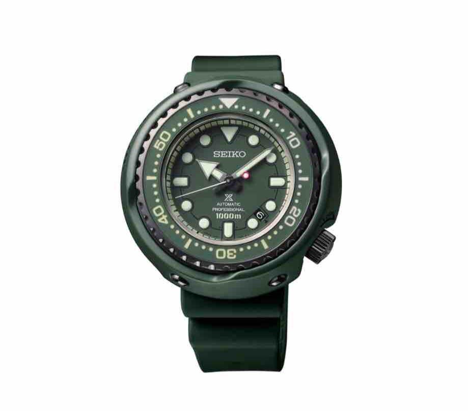BNIB Seiko Gundam Mobile Suit Emperor Tuna Green Dial Rubber Strap