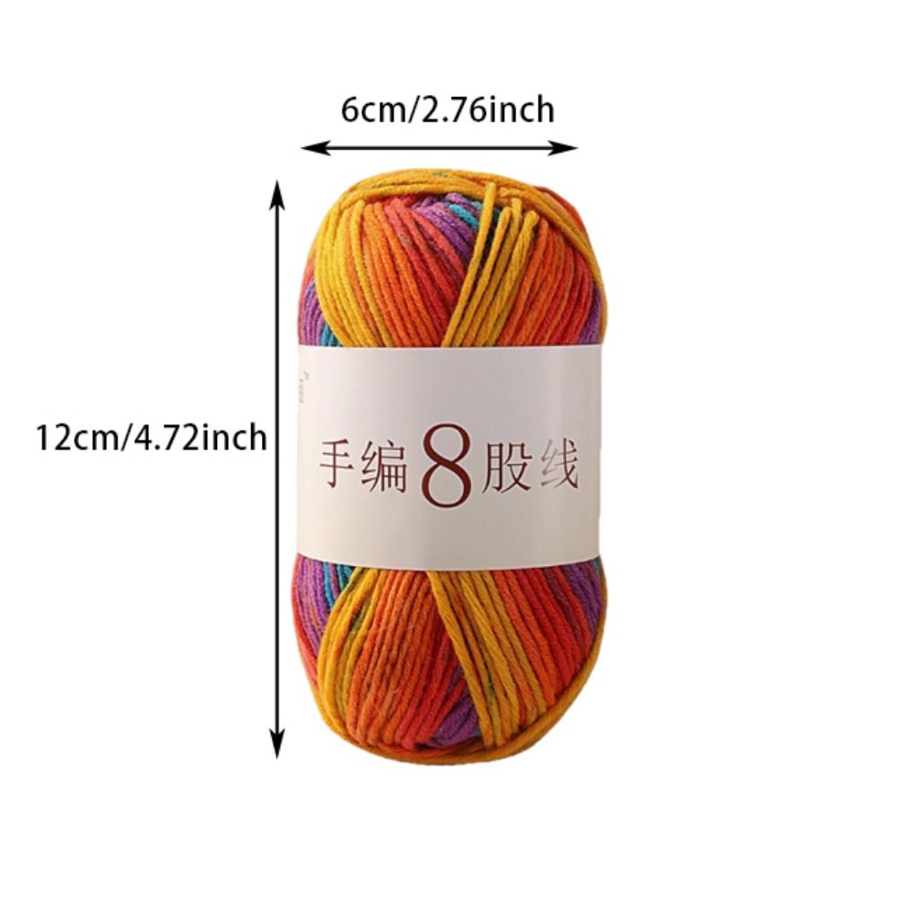 Hand Woven 8 Strands Hand Knitting Yarn DIY Coarse Yarn 8-Ply Crochet ...