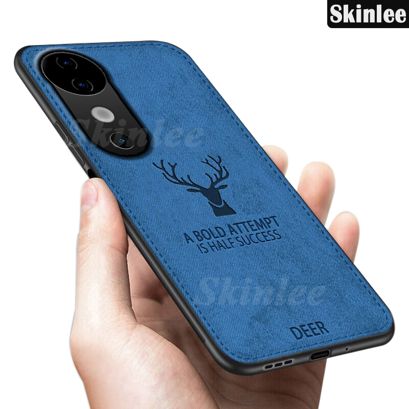 Phone case For Vivo V40 Back cover Luxuy Brand Cloth Texture Deer Fabric  Jeans Elk Cover For Vivo V40 Pro Cover cases