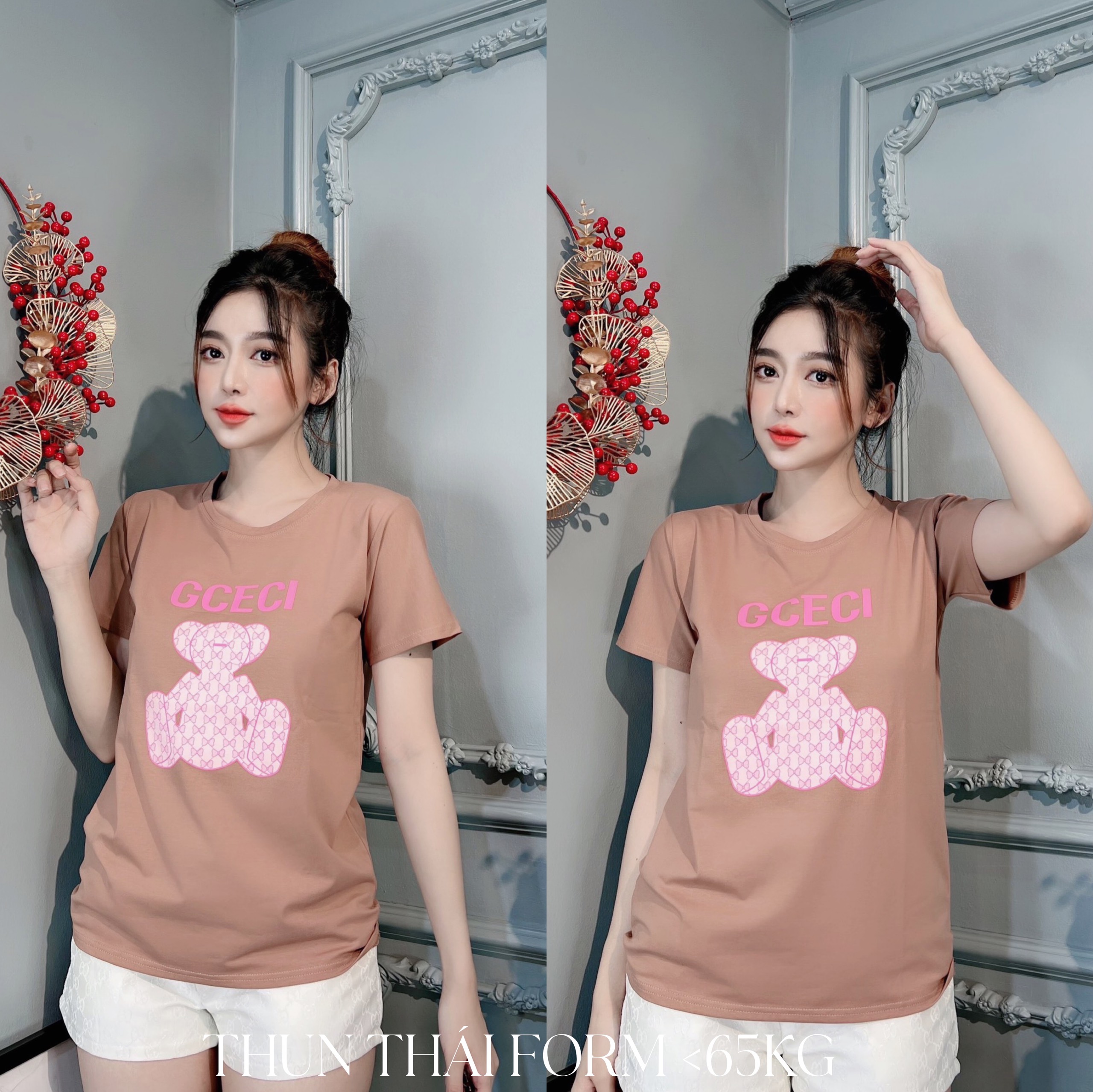 Áo thun nữ thái form vừa người freesize <65kg