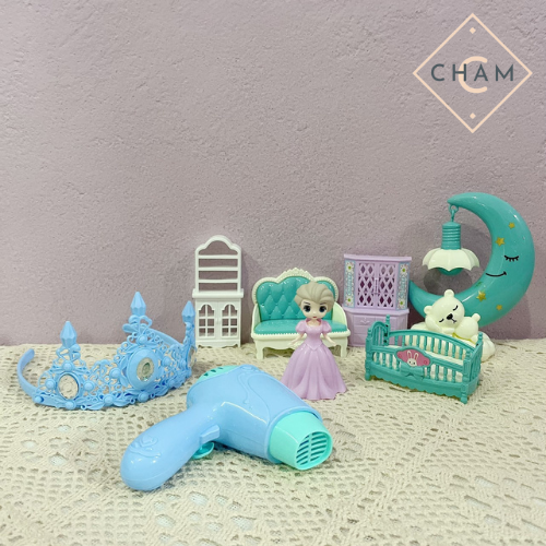 Bộ đồ chơi cho bé công chúa Elsa cao cấp Cham đồ chơi búp bê trẻ em