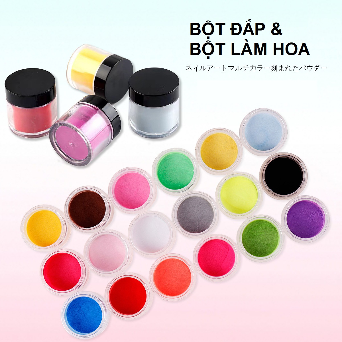 Set 24 Màu Bột Đắp Móng & Bột Làm Hoa