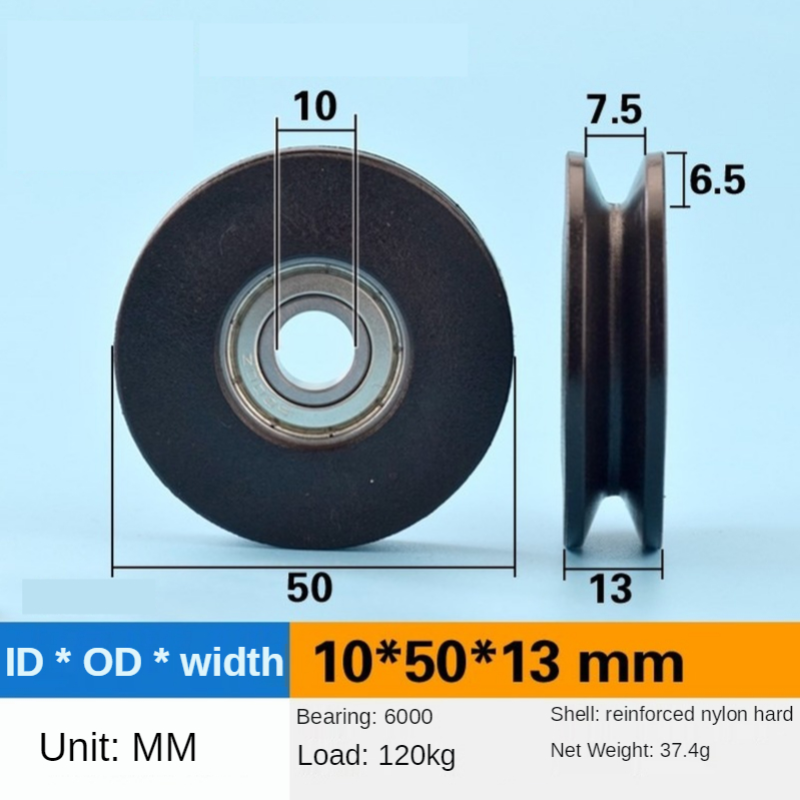 1pcs 10*50*13mm 5 Cm Roller V Grooved Wheel Wire Rope Over Line Lifting ...