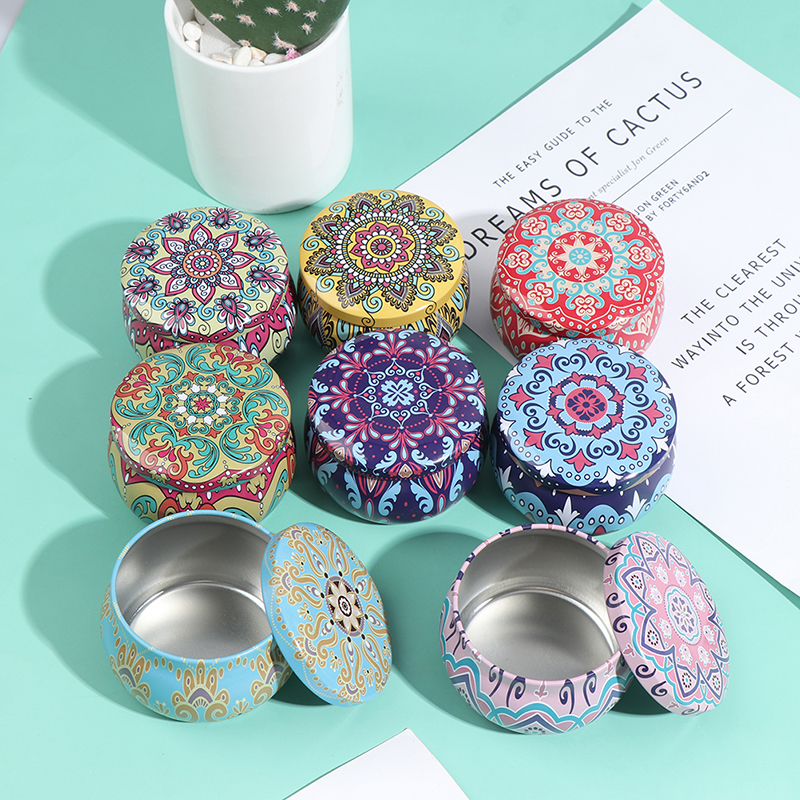 【Best value】 New Candy Box Drum-shaped Cookie Box Party Supply Tea Pot Tin Box Jewelry Box.