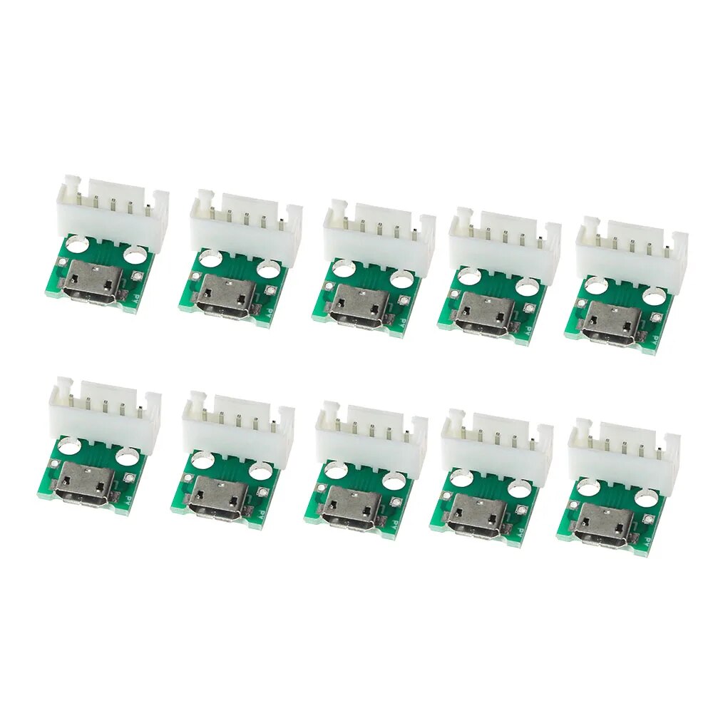 10PCS MICRO to DIP 5P PCB MICRO PCB Test board USB Female 2.54mm