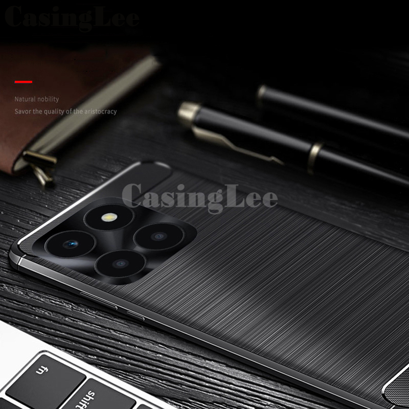 For Honor X6B case Carbon Fiber Soft TPU Silicone Anti-fingerprint Shockproof Business Protection Cover For Honor X6B Back Cover Phone Cases. 