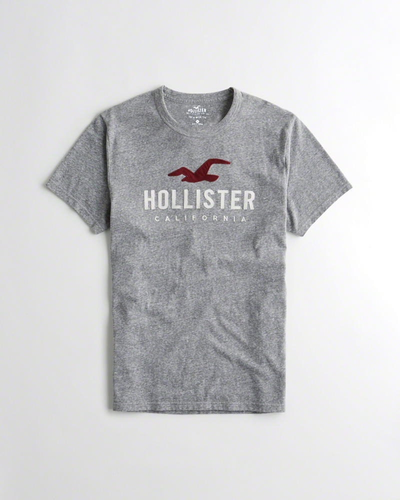 Áo thun Hollister White & Gray Basic