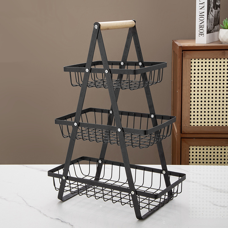 YONUO Three-layer storage rack creative multi-layer empty grid fruit basket home living room dried fruit snack storage rack