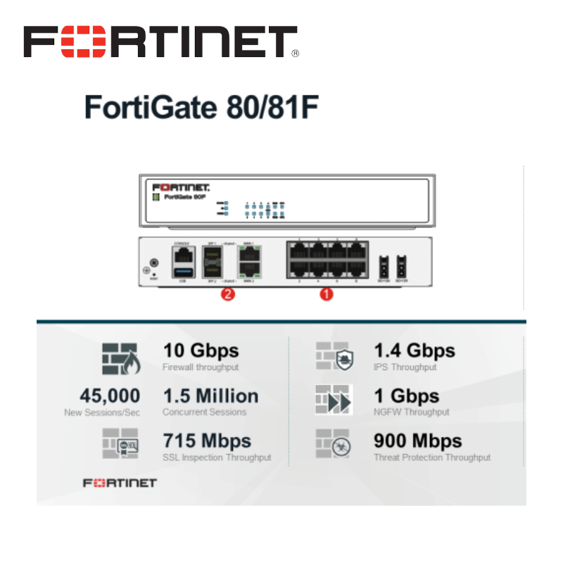 SG Seller] Fortinet FortiGate 80F Firewall Router FG-80F 1 Year