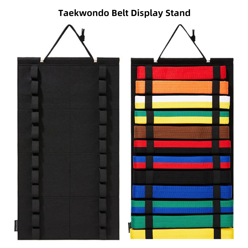 Tai Kwon Do Display Rack FG Wall Mounted Taekwondo Belt Display Rack 12 Belts Karate Belt ...