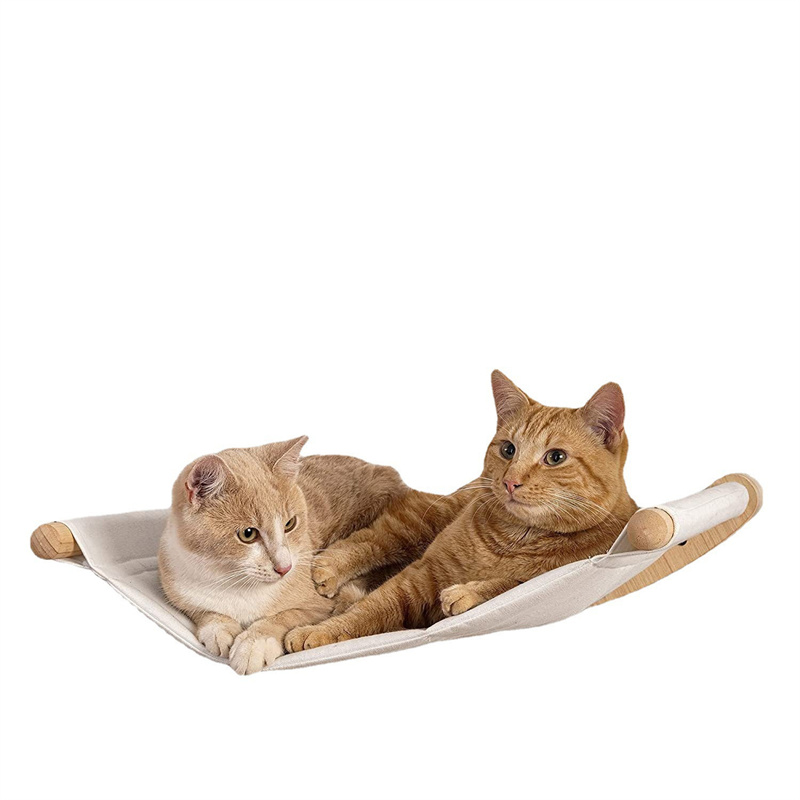 Wooden cat wall hammock balcony cat wall mounted cat nest Cat rack Pet cat climb hammock cat nest