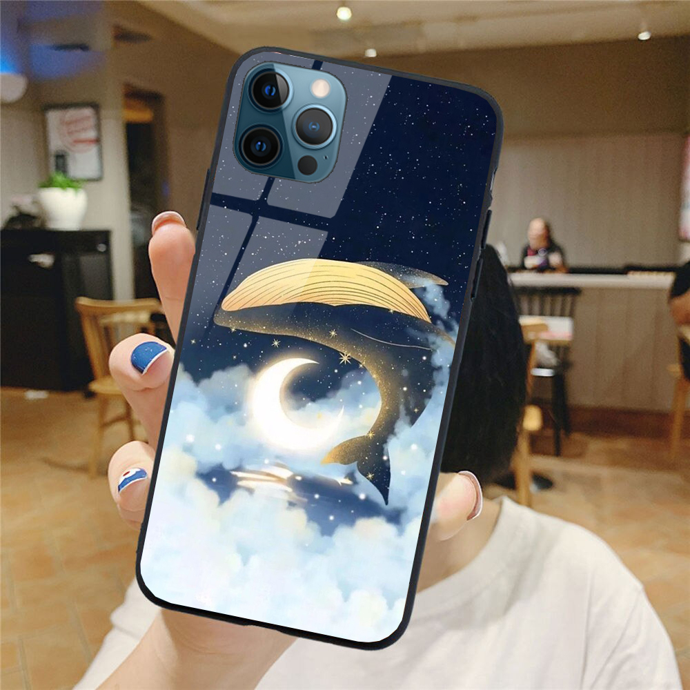 Ốp Lưng IPHONE 12 MINI/ 12/ 12 PRO/ 12 PRO MAX mặt kính cao cấp phi hành gia