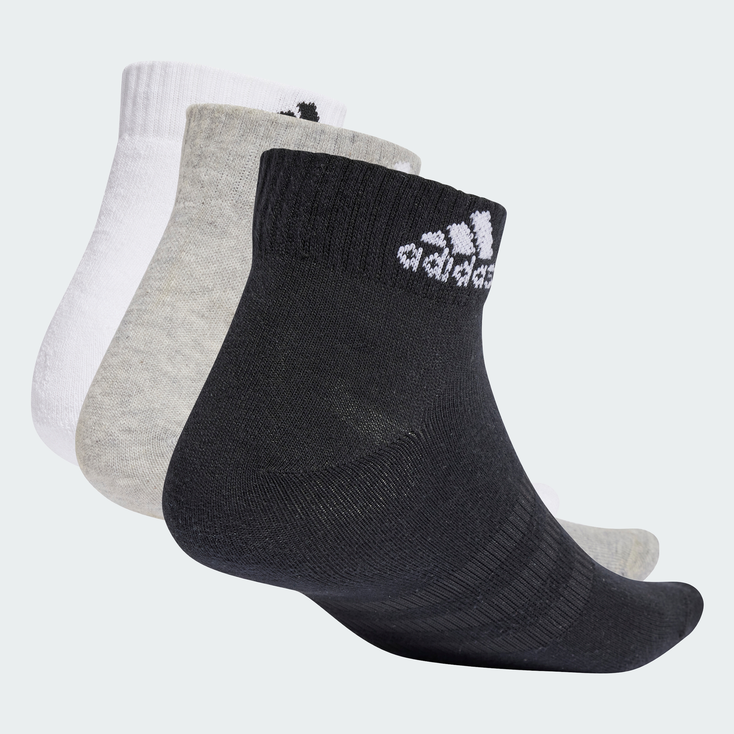 Adidas phong cách sống bộ 3 đôi tất cổ ngắn mỏng nhẹ unisex xám ic1283