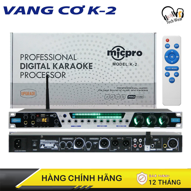 [ Phiên Bản 2022 ] VANG CƠ Giá Rẻ, Vang Cơ Chuyên Nghiệp K-2, Chống Hú Tối Ưu, Vang Cơ Có REVERB, Kết Hợp Chế Độ Echo, Delay Cho Giọng Ca Bay Bổng, Âm Thanh Trung Thực Và Hay Nhất, Đầy Đủ Kết Nối Bluetooth 5.0, Av, Usb, Cổng Quang