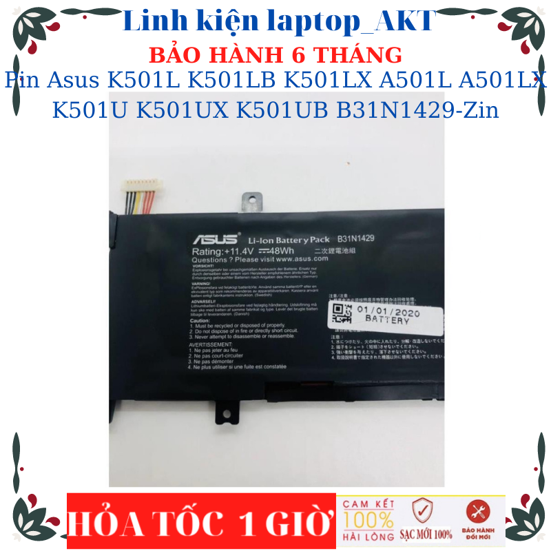 Pin laptop asus k501l k501lb k501lx a501l a501lx k501u k501ux k501ub b31n1429