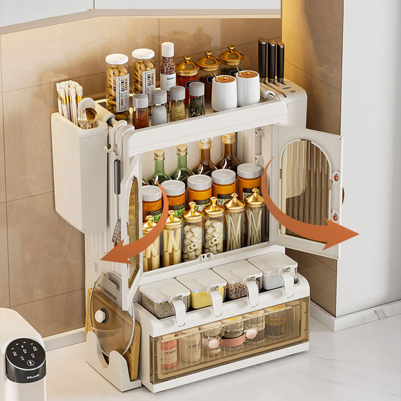 Kitchen spice shelves, chopstick knife holders, countertops, multi-functional seasoning, kitchenware, supplies storage racks, multi-layer cabinets