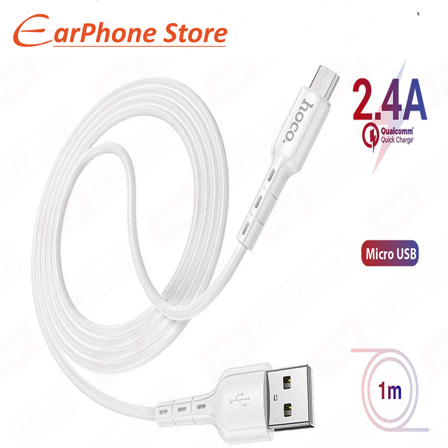 Cáp sạc nhanh 2.4a micro usb du01 dây pvc siêu bền truyền dữ liệu tốc độ cao dài 1m cho android