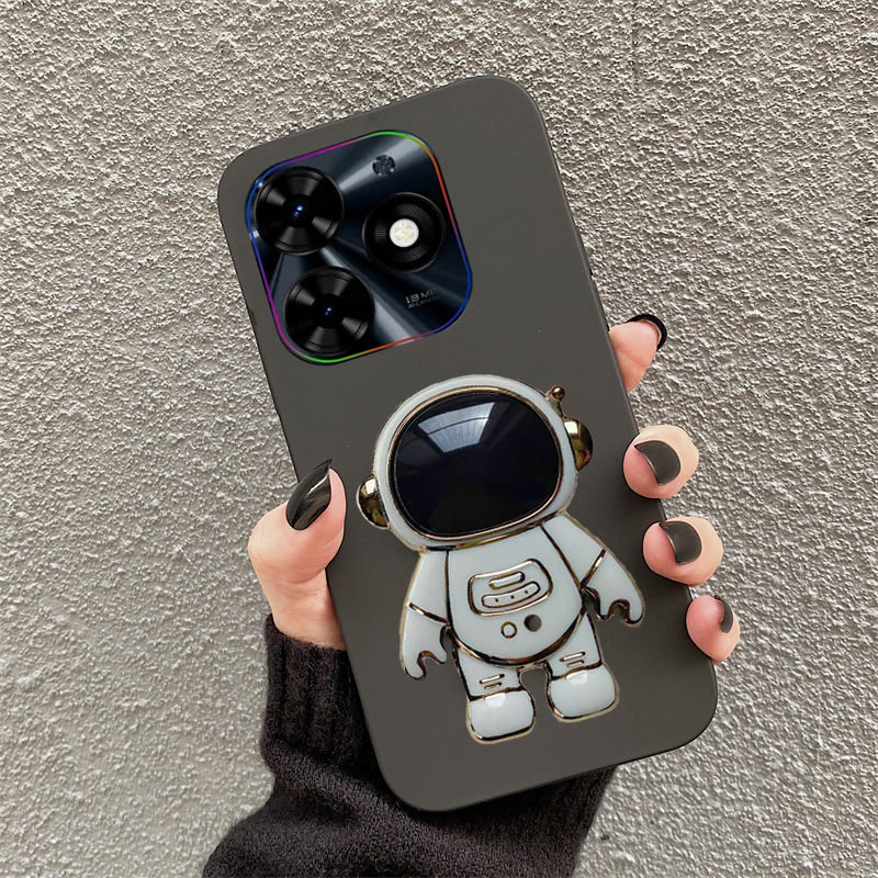 New Phone case itel A70 A60 A60S A50 Back cover Astronaut Bracket Smooth Soft Silicone Anti Collision Back cover itel A70 A60 A60S A50 case.