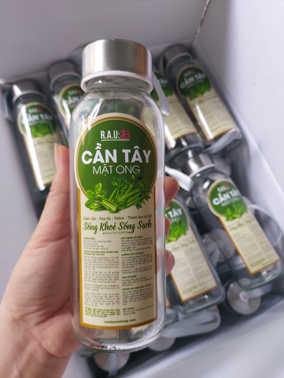 Chai thủy tinh đựng nước Detox 300ml