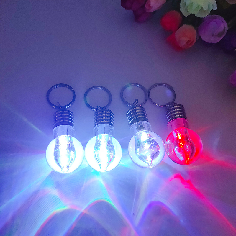 Novelty Lighting Mini LED Light Bulb Keychain Key Ring Illuminate Cartoon Car Key Ring Lamp Pendant Key Fob Christmas Gift. 