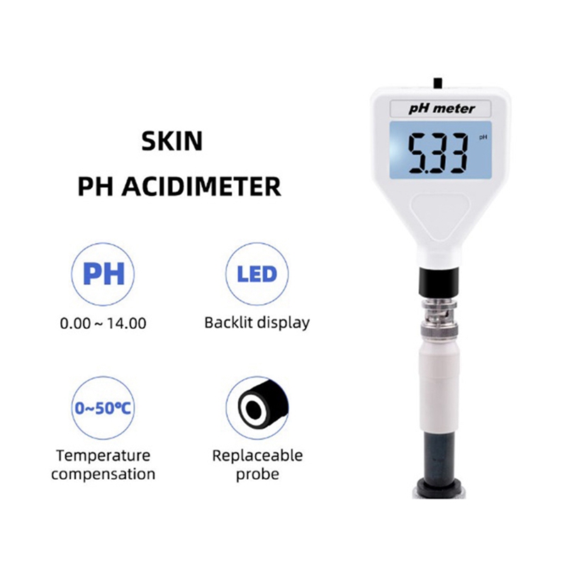 Acidity Meter PH Tester PH Tester Meter with White Backlight for Cheese/Meat/Soil PH-98218