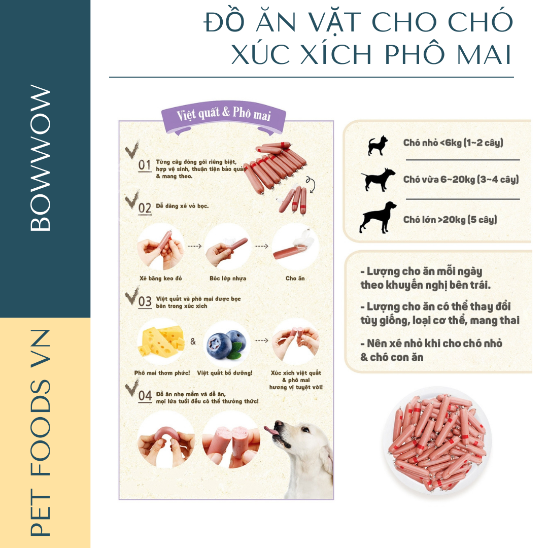 Xúc xích cho chó BOWWOW 1360g