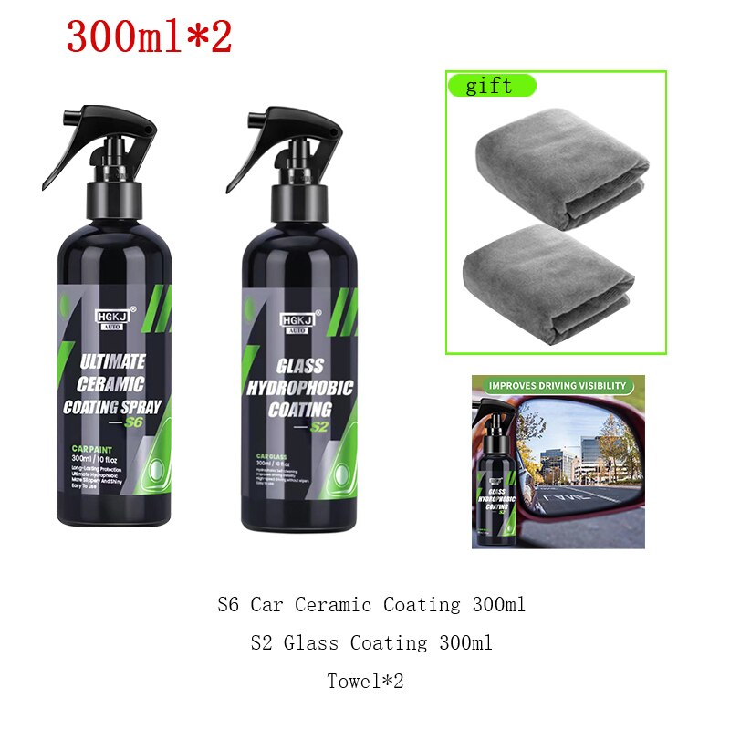 Car Wax Ceramic Coating Crystal High Protection 3 In 1 Car Polish  Hydrophobic Coating Paint Care Spray Hgkj S6 Auto Detailing