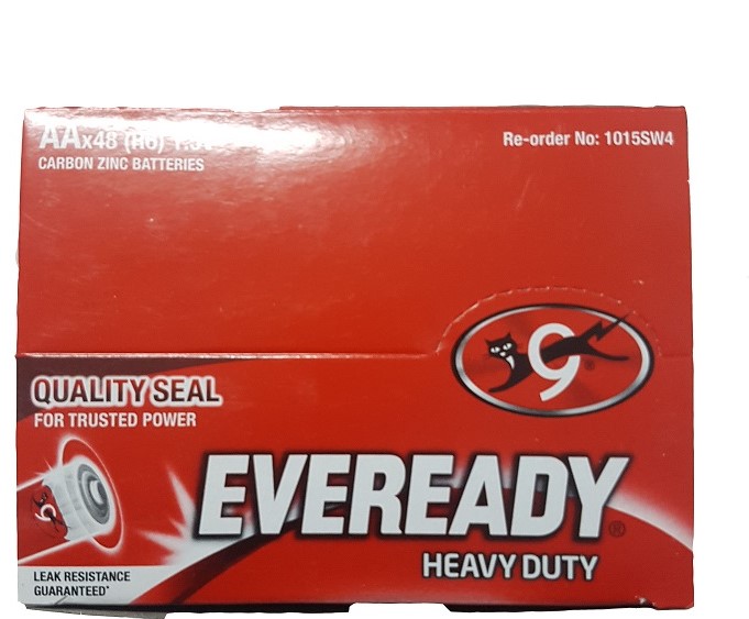 Eveready 4 Viên Pin Tiểu AA 1.5V Nhập Khẩu Indonesia Không Rò Rỉ Heavy Duty