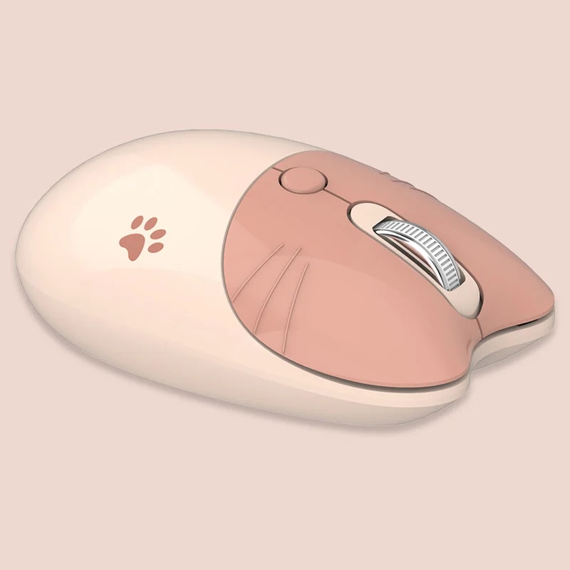 Rx789wnqw Pink Bluetooth +2.4G Wireless Mouse Cute Cat Silent Click Bluetooth Mouse Adjustable DPI Portable Mouse for Computer iPad Laptop