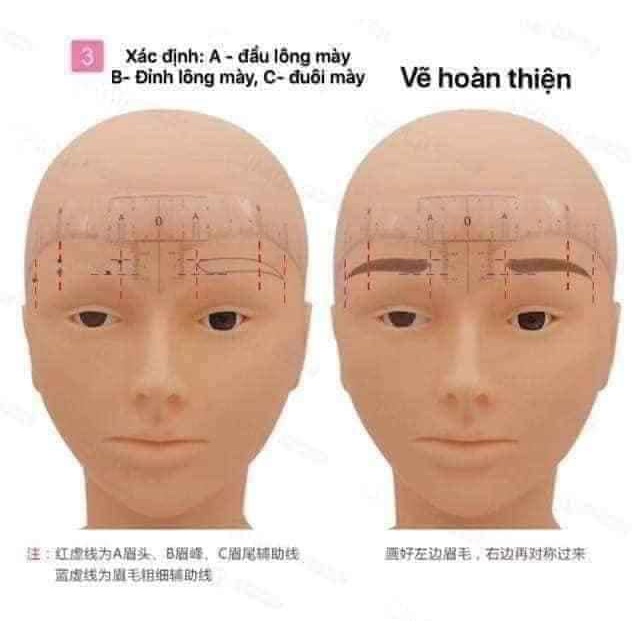 Thước dán, đo vẽ lông mày (set 10 chiếc)