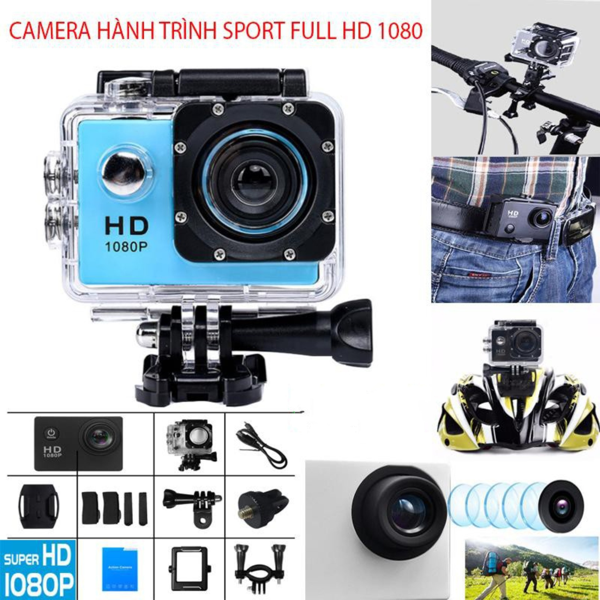 Camera hành trình xe máy mini Máy ảnh thể thao chống nước 1080p Máy ảnh lặn DV thể thao ngoài trời đa chức năng Video hình ảnh, máy ghi âm lái xe