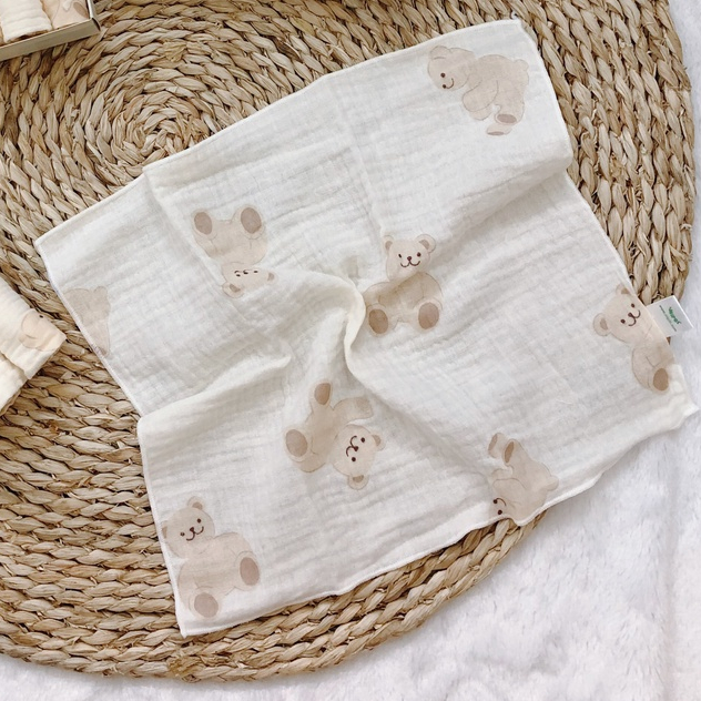 Bộ chặn bông kèm gối mipbi vải xô muslin