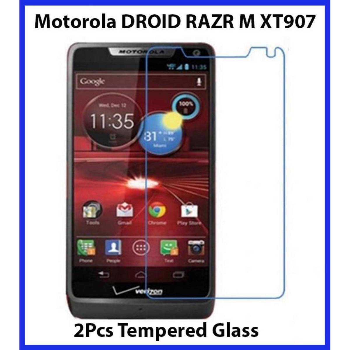 2Pcs Motorola DROID RAZR M XT907 Tempered Glass Screen Protector Polish Glass For Motorola DROID RAZR M XT907