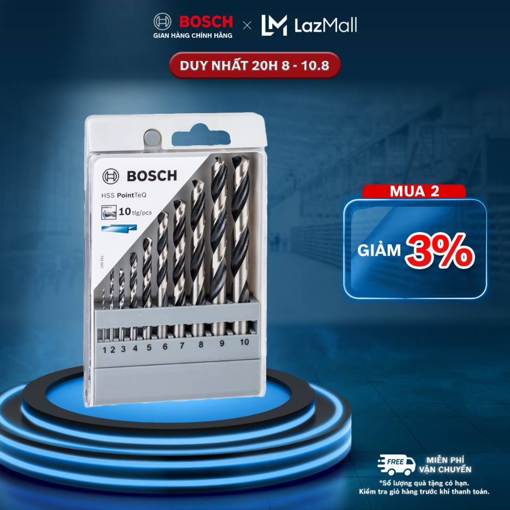 Bộ mũi khoan Bosch HSS PointTeQ chống ăn mòn