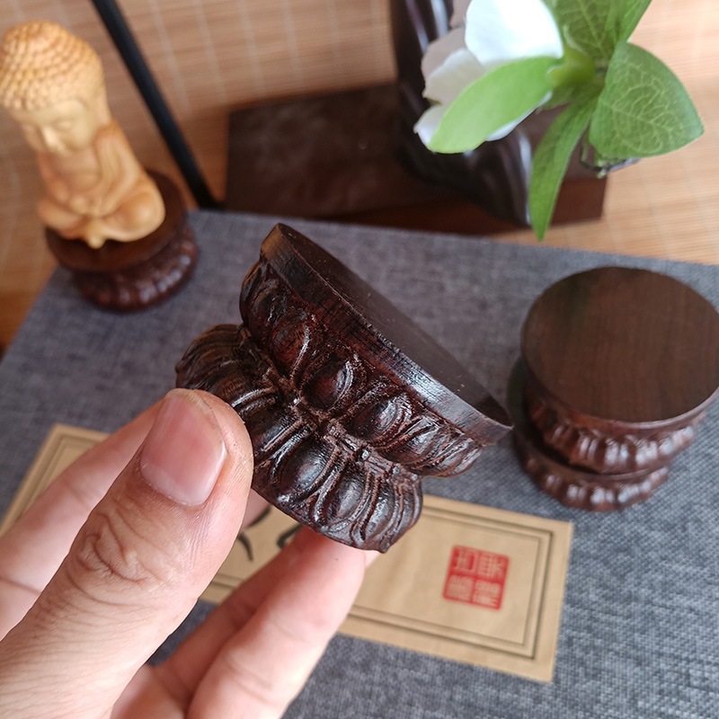 Đôn gỗ hoa sen mini kê tượng , cây cảnh