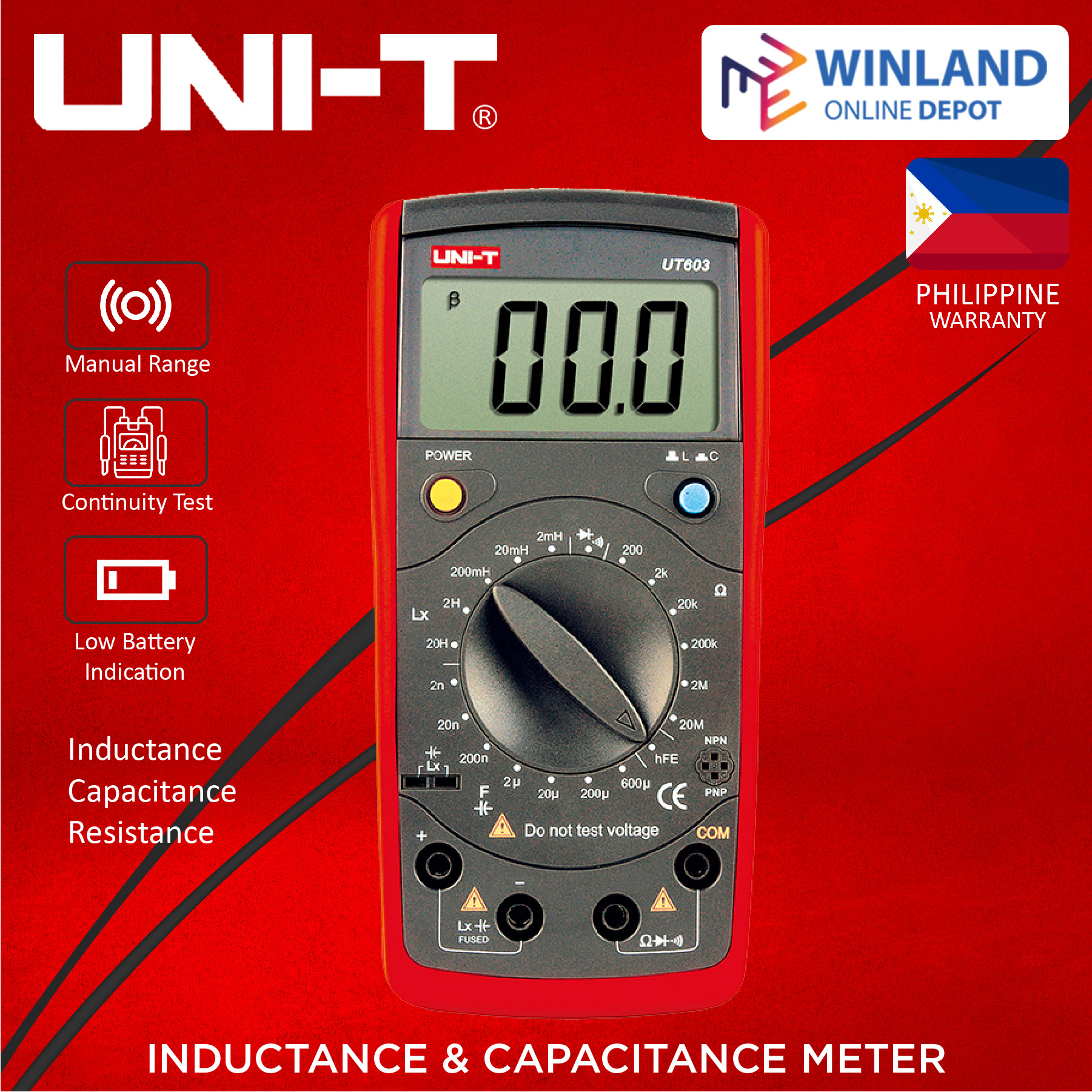 UNI-T by Winland UT603 Inductance Capacitance Meter LCR Meter Tester ...
