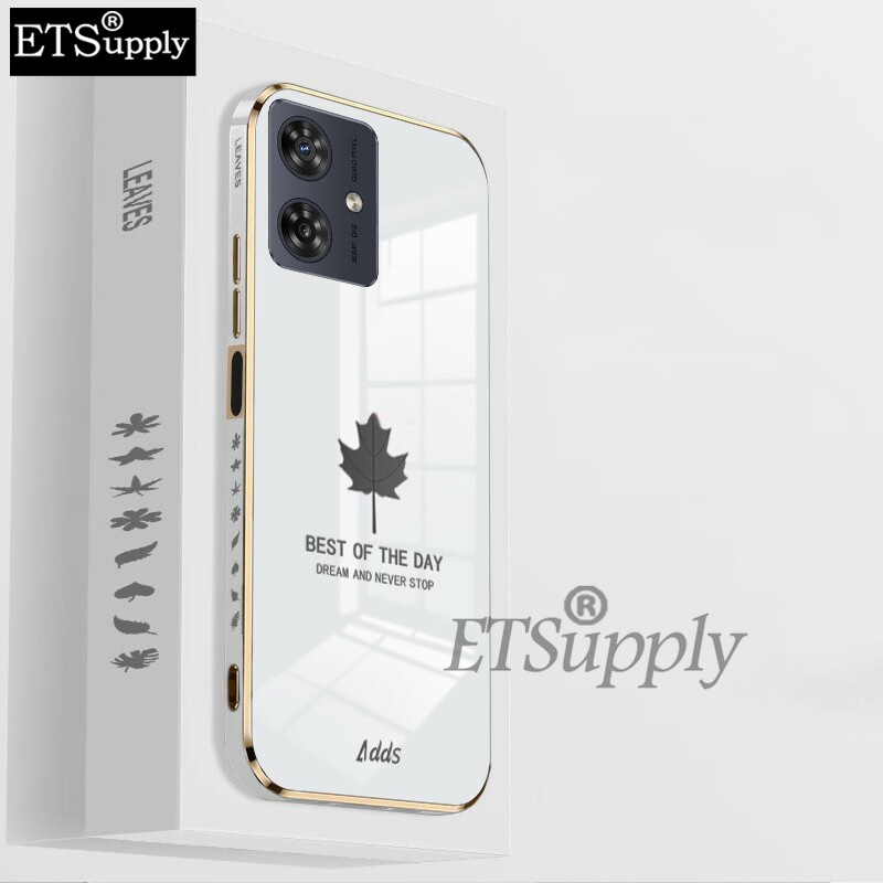 Phone case For Motorola G64 Back cover Shining Maple Leaf Design soft plating Back cover Motorola Moto G64 case. 