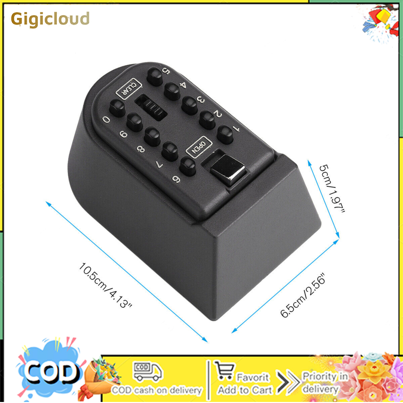 Key Lock Safe Box Outdoor Storage Box With Code Weatherproof Aluminum Alloy Password Security Case
