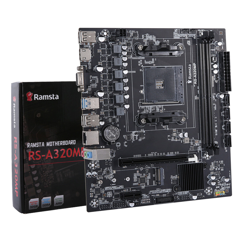 Ramsta A320 ATX Motherboard Support AMD AM4 Socket A Series and AMD ...