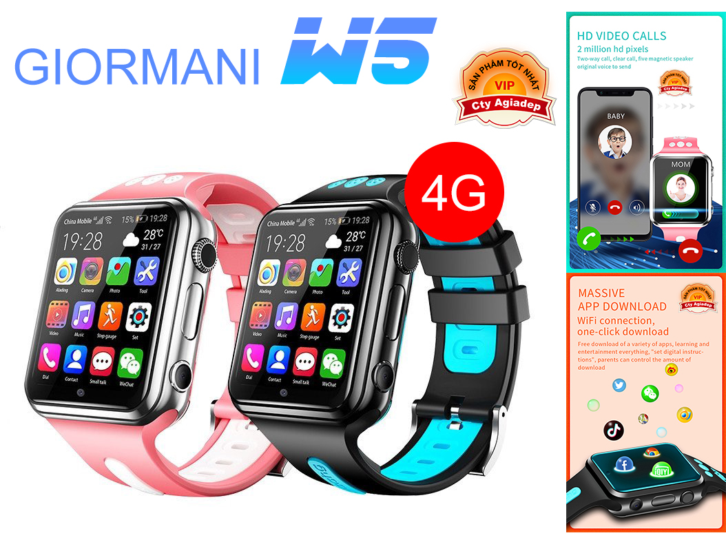 Đồng hồ thông minh hỗ trợ SIM 4G WIFI GPS Giormany W5 Đồng Hồ