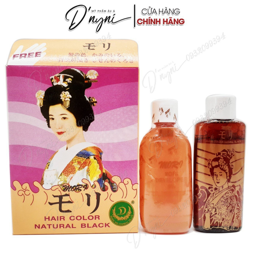 Dầu gội nhuộm đen tóc tự nhiên cô gái nhật mori hair color natural black thái lan 50ml
